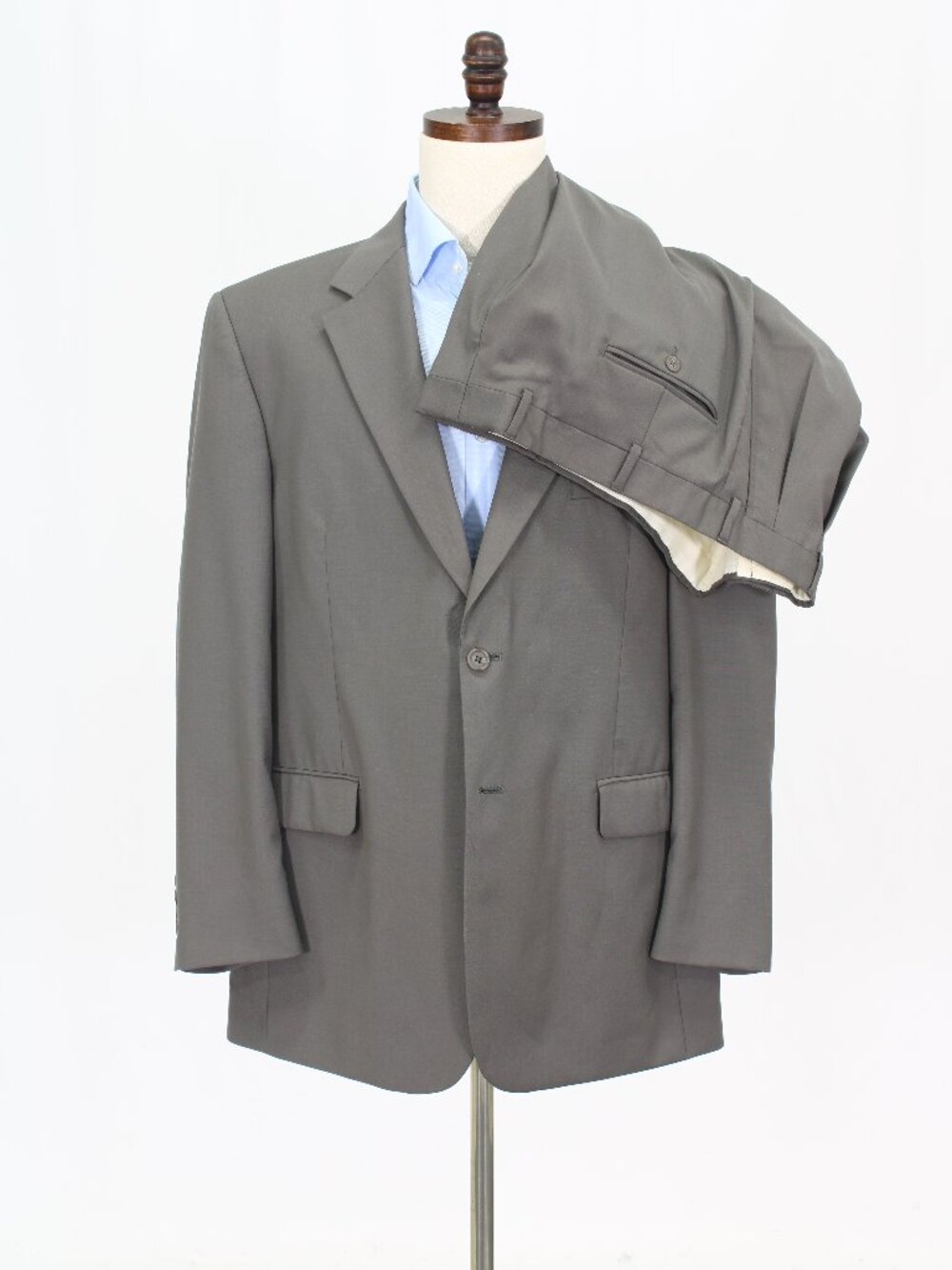 Stafford 44R 38x29 Gray Full Suit 2-Button Solid R937